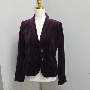 J. Crew Vintage Deep Purple Velvet Blazer
